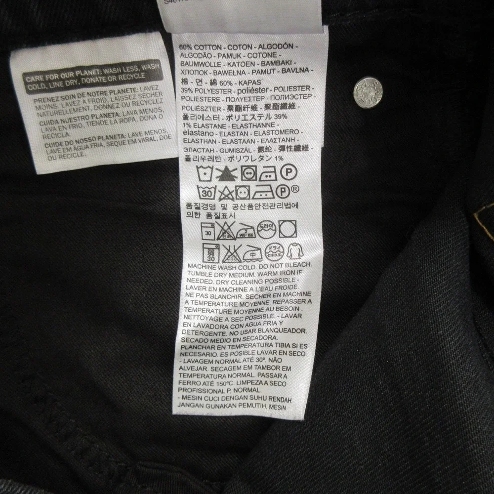 Levi's Men's Jeans 33x28 569 Loose Straight Black Denim Pants